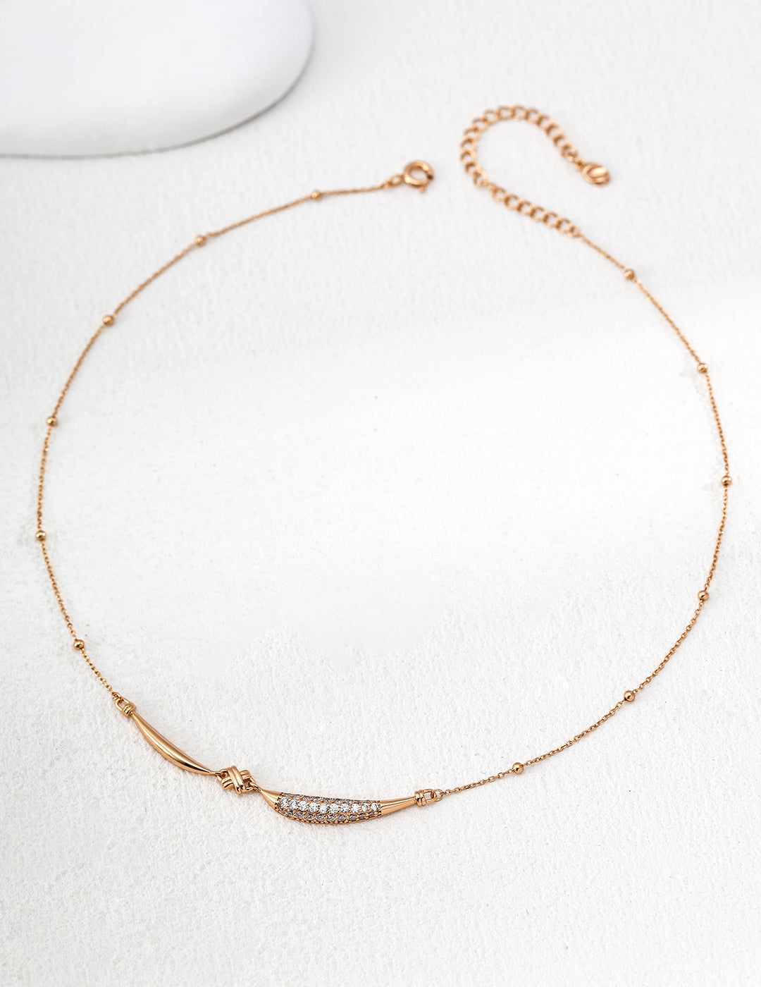 Curved Bar Diamond Necklace