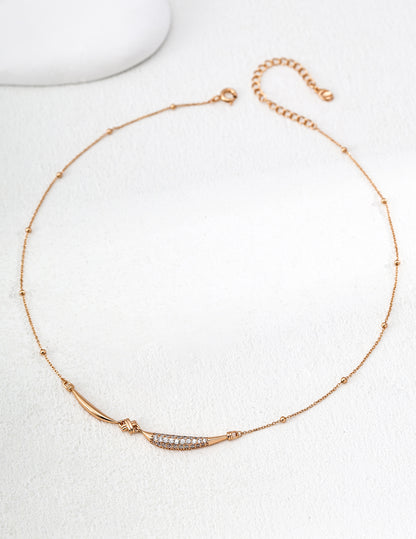 Curved Bar Diamond Necklace