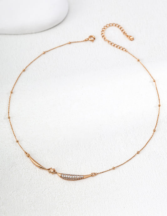 Curved Bar Diamond Necklace