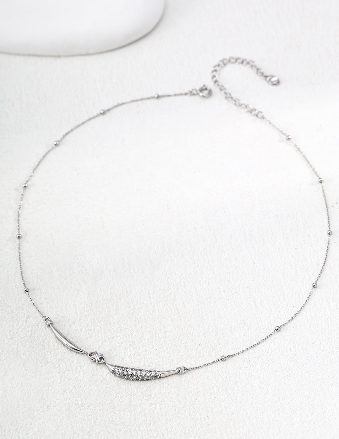 Curved Bar Diamond Necklace