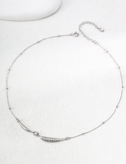 Curved Bar Diamond Necklace