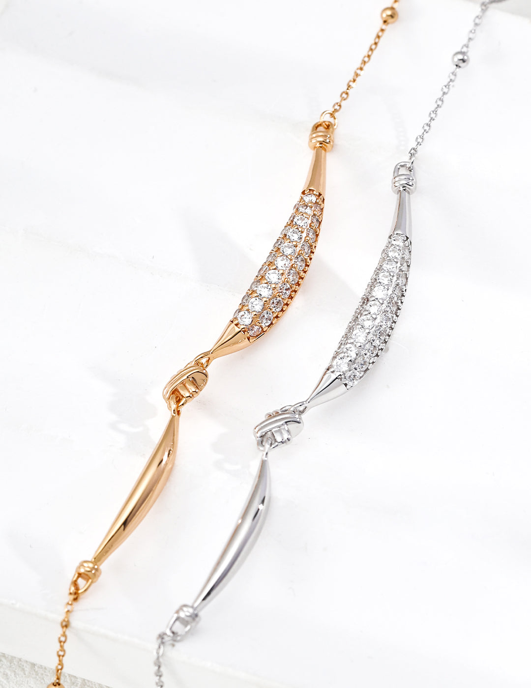 Curved Bar Diamond Necklace
