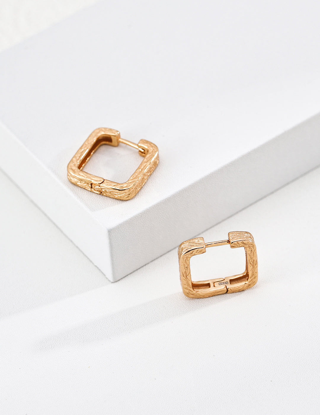 Textured Square Hoop Earrings