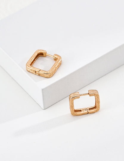 Textured Square Hoop Earrings