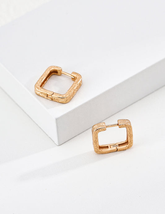 Textured Square Hoop Earrings