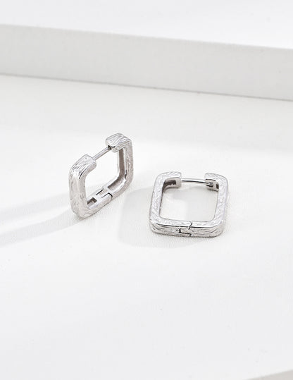 Textured Square Hoop Earrings