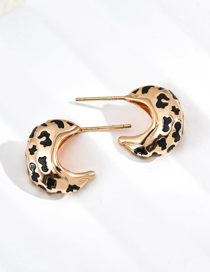 Leopard Print Hoop Earrings