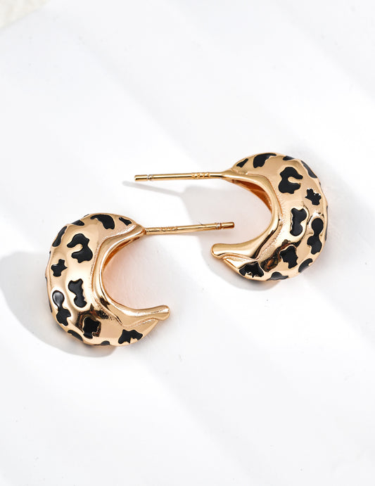 Leopard Print Hoop Earrings
