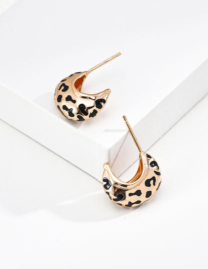 Leopard Print Hoop Earrings