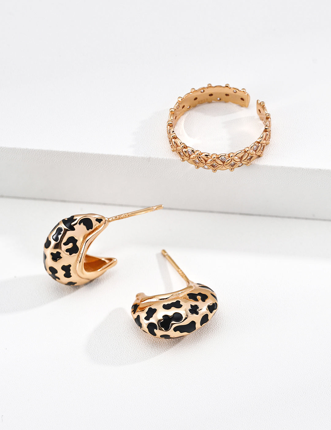 Leopard Print Hoop Earrings