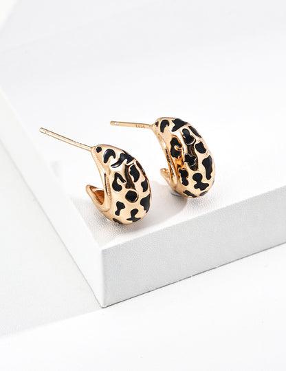 Leopard Print Hoop Earrings