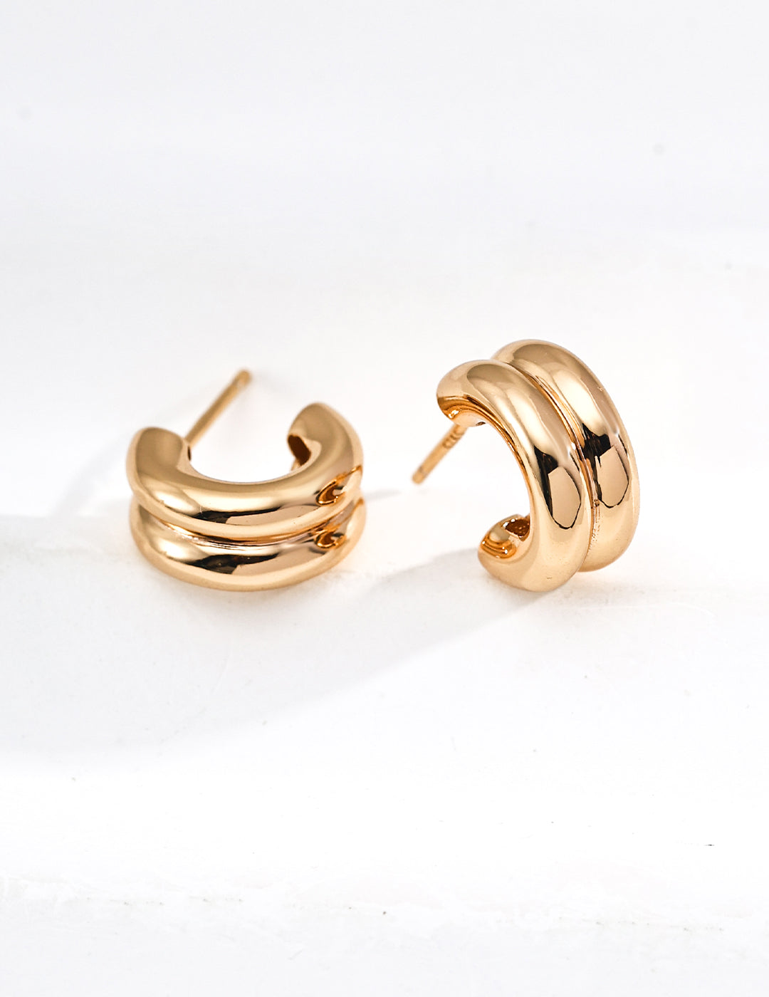 Chunky Gold Huggie Earrings