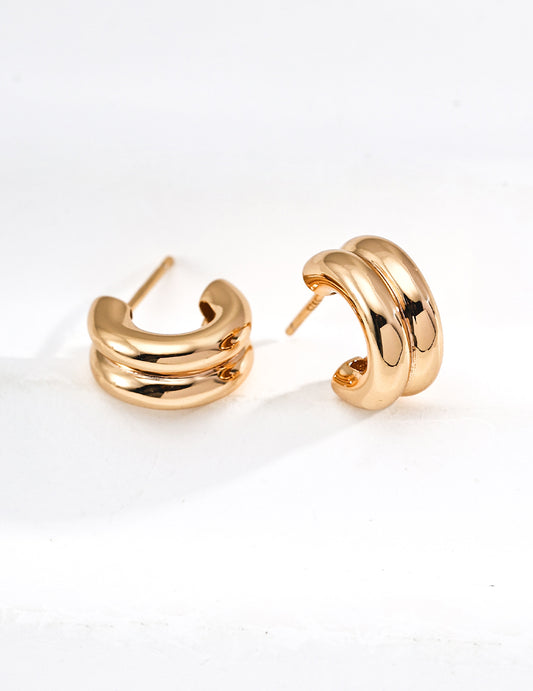 Chunky Gold Huggie Earrings