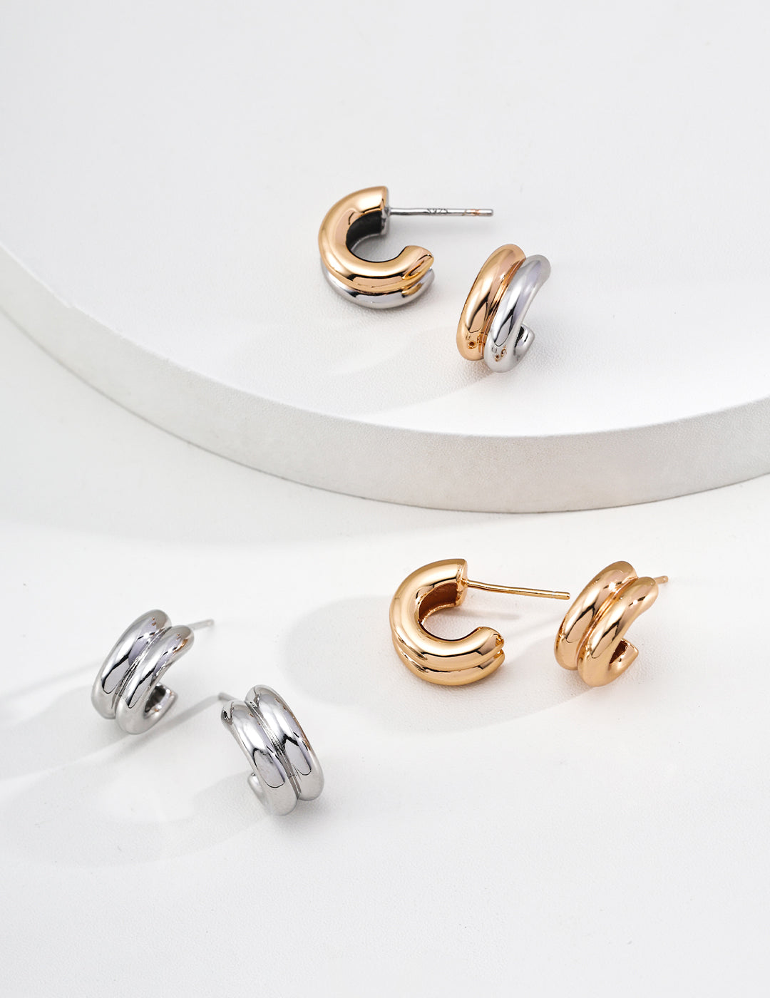 Chunky Gold Huggie Earrings
