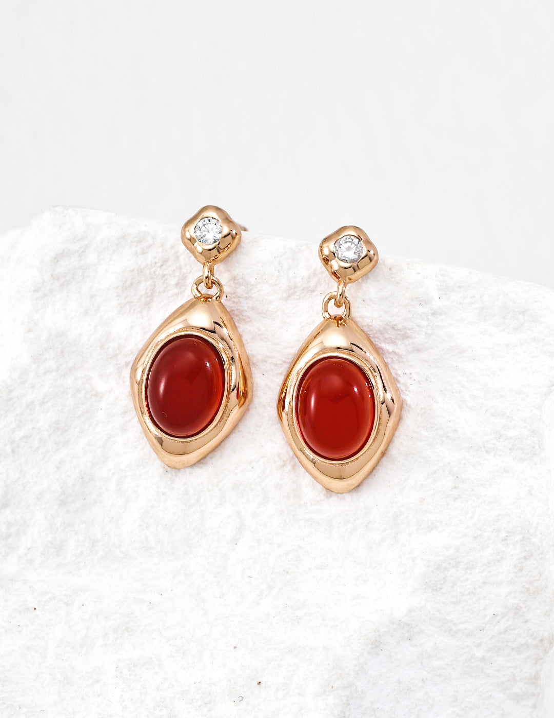 Gold Drop Earrings with Mother of Pearl