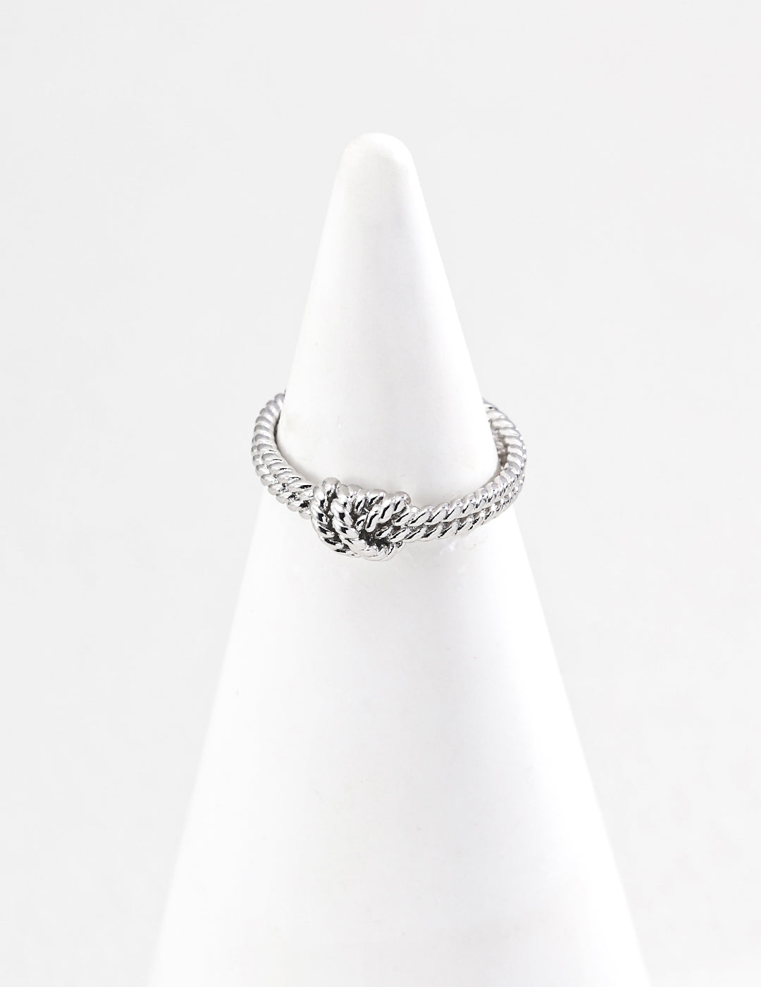 Silver Knot Ring with Twisted Band