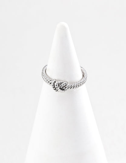 Silver Knot Ring with Twisted Band