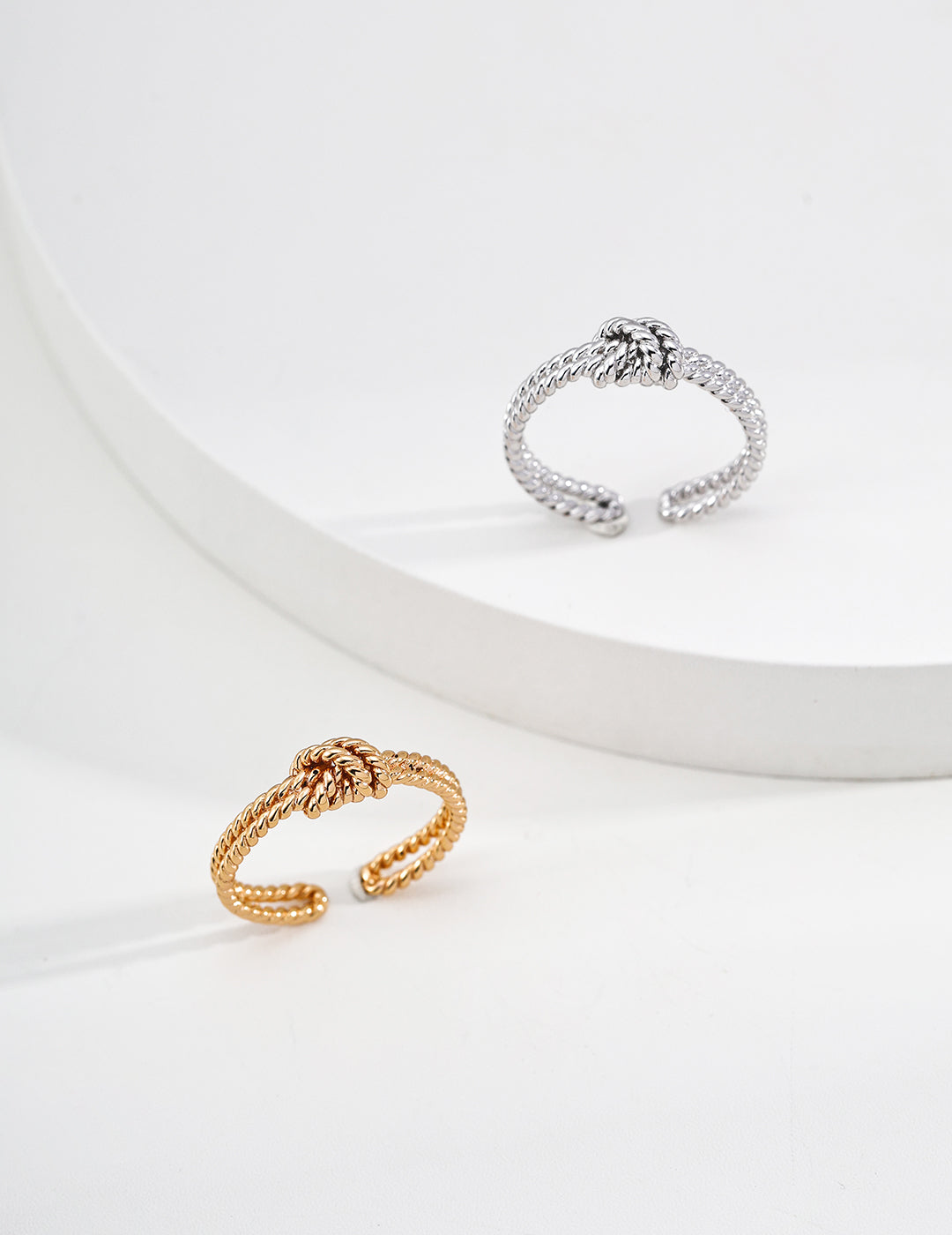 Silver Knot Ring with Twisted Band