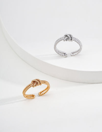 Silver Knot Ring with Twisted Band