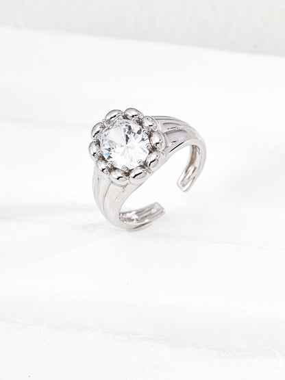 Classic Zircon Open Ring with Double Band
