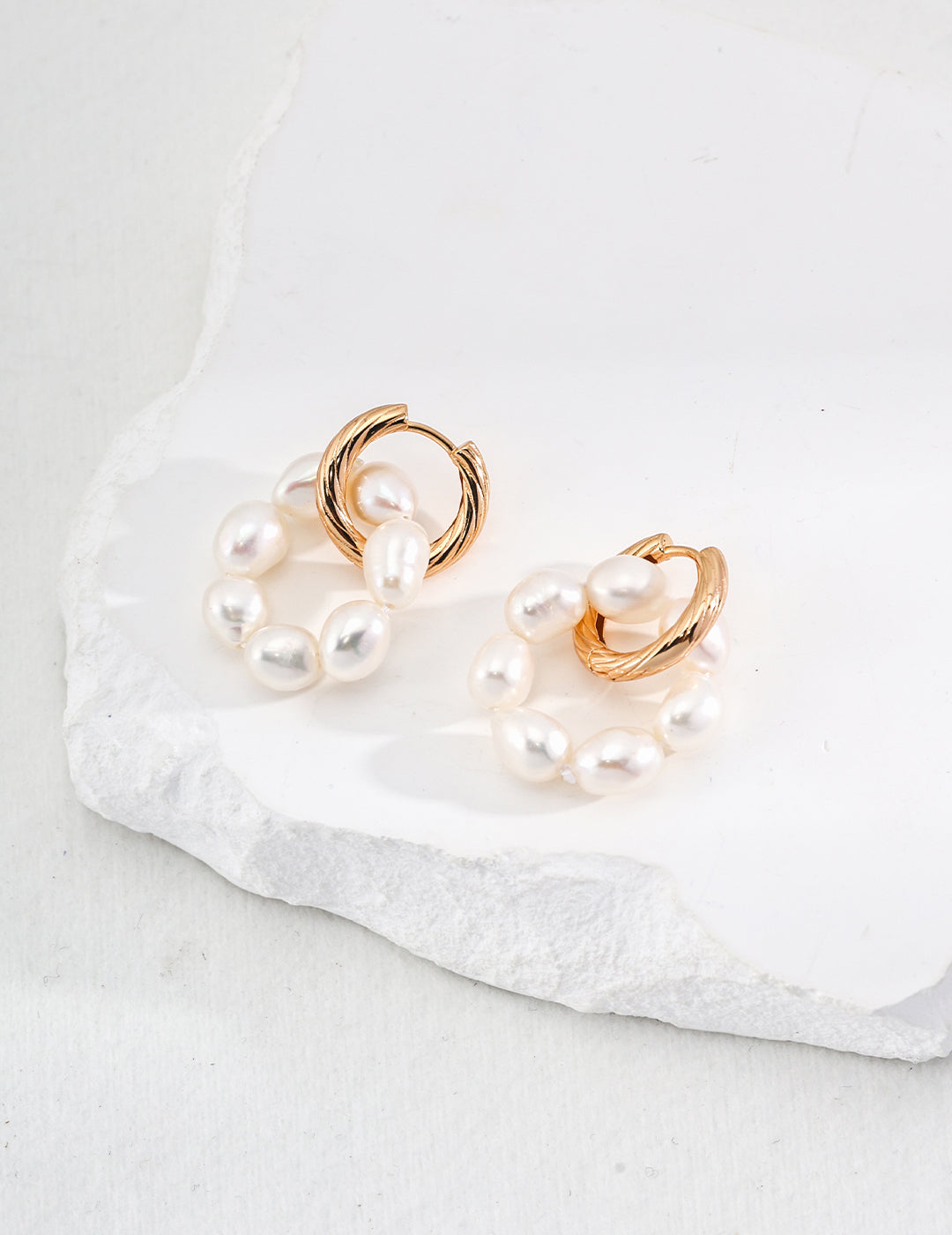 Vintage Pearl Hoop Earrings