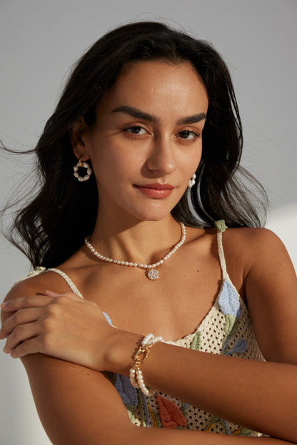 Vintage Pearl Hoop Earrings