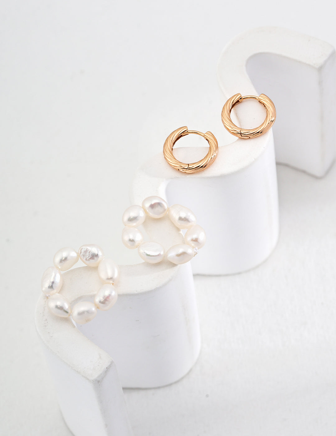 Vintage Pearl Hoop Earrings