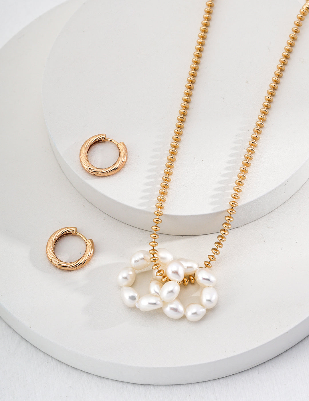 Vintage Pearl Hoop Earrings