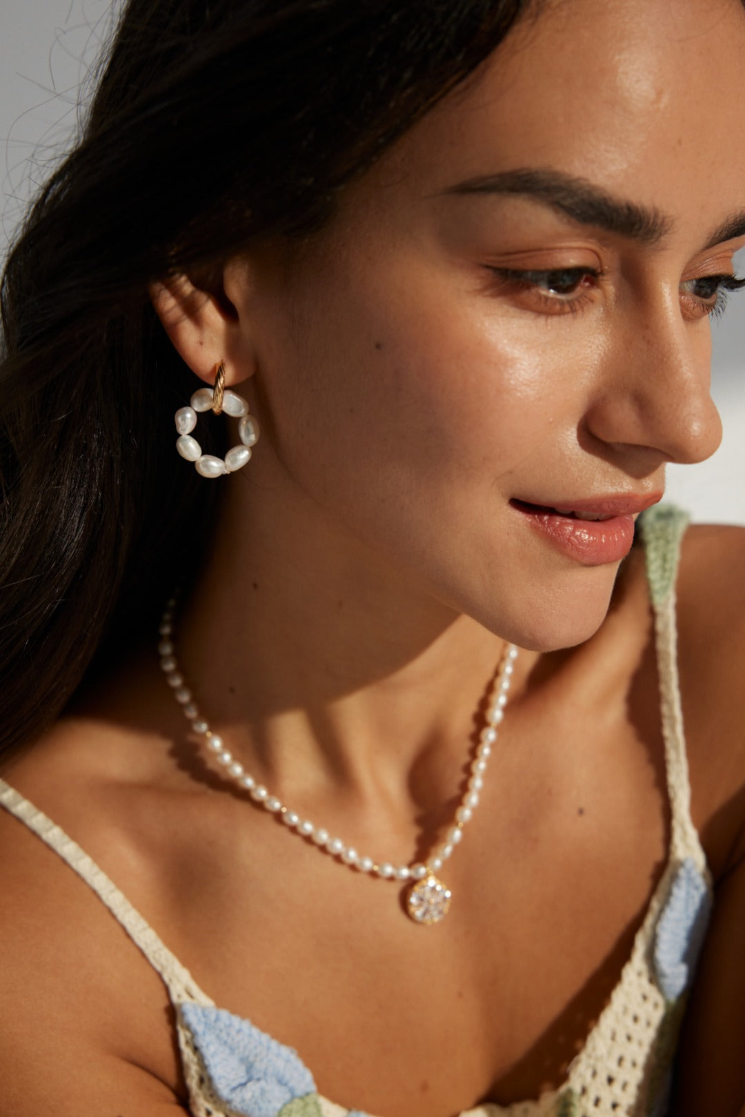 Vintage Pearl Hoop Earrings