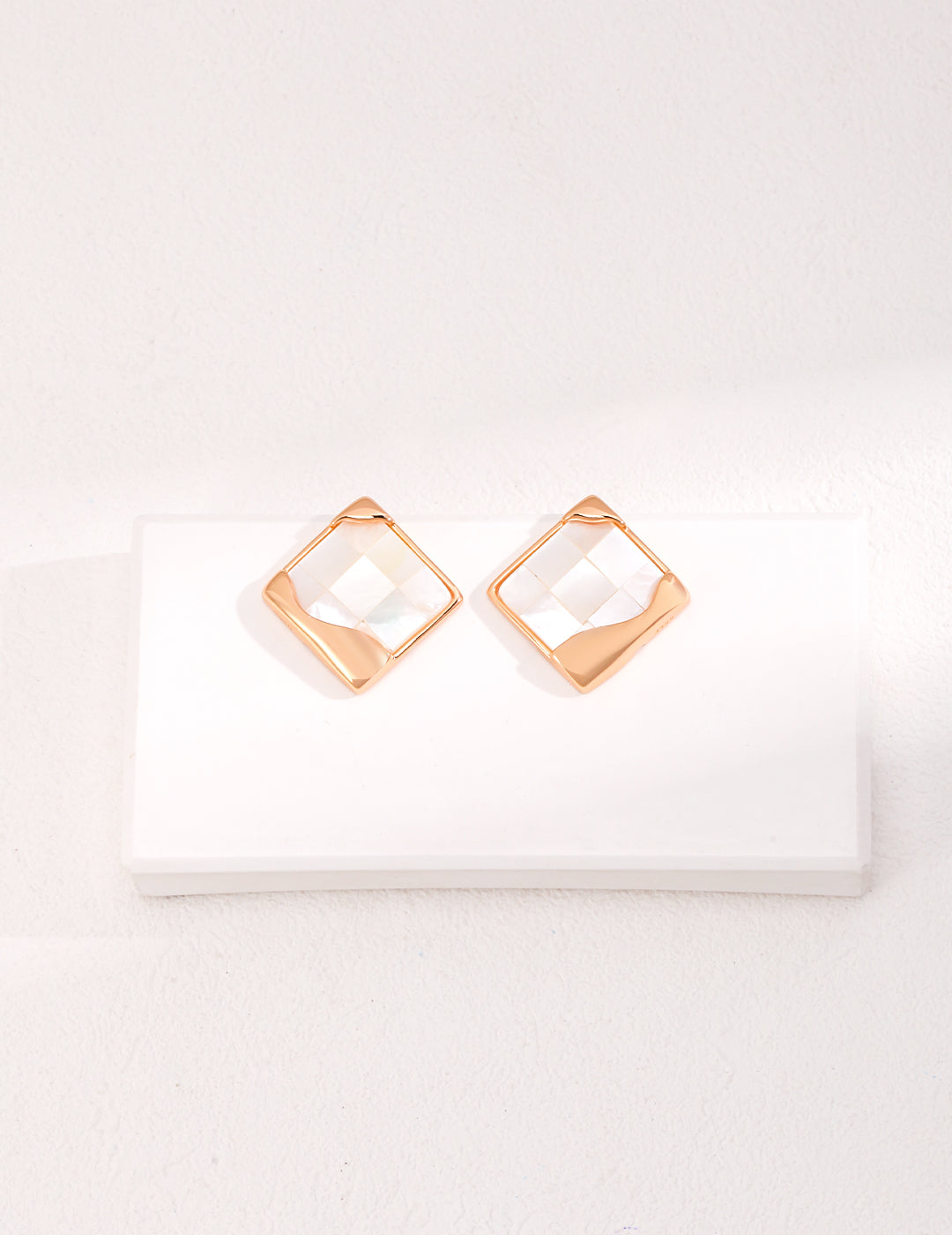 Geometric Shell Stud Earrings