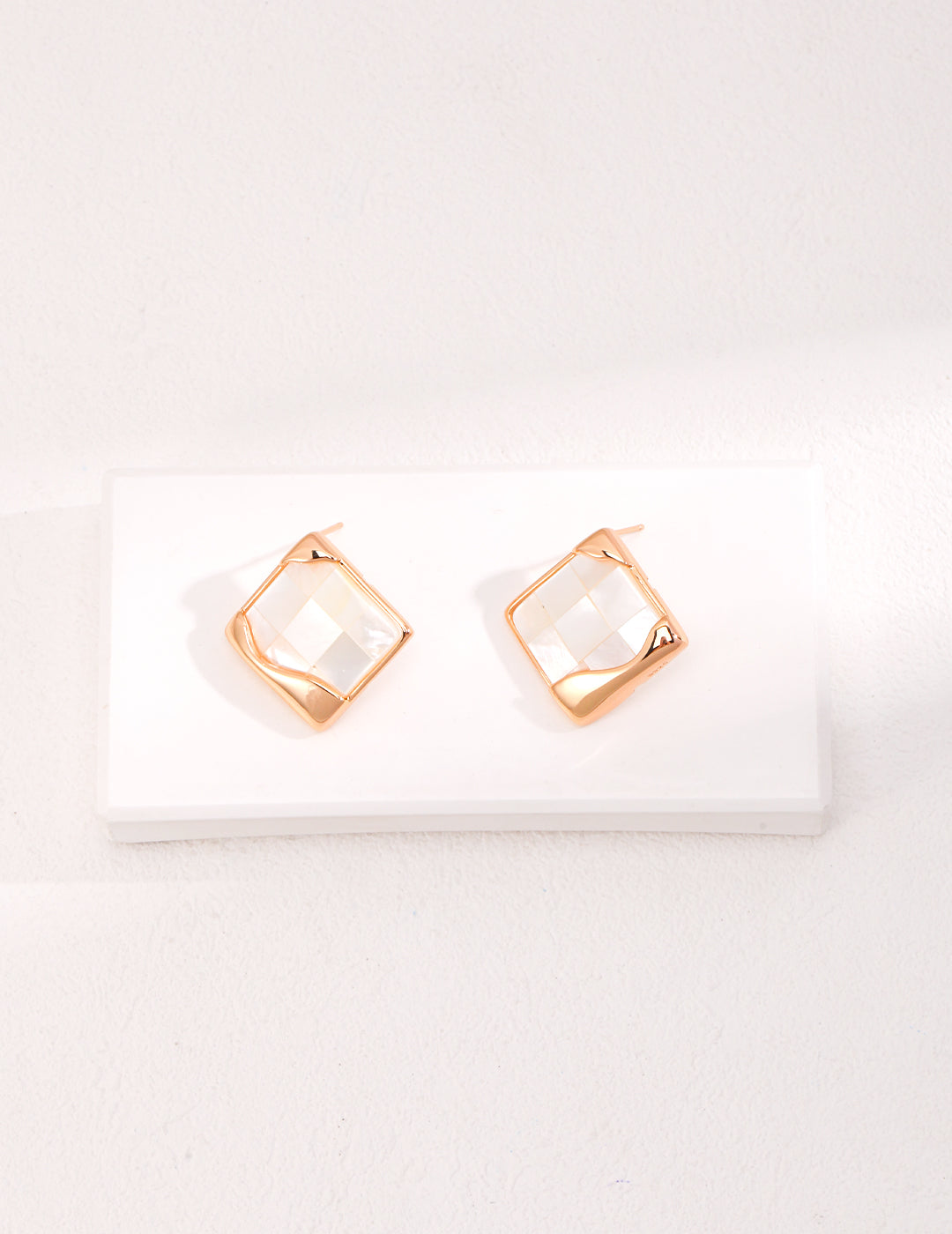Geometric Shell Stud Earrings