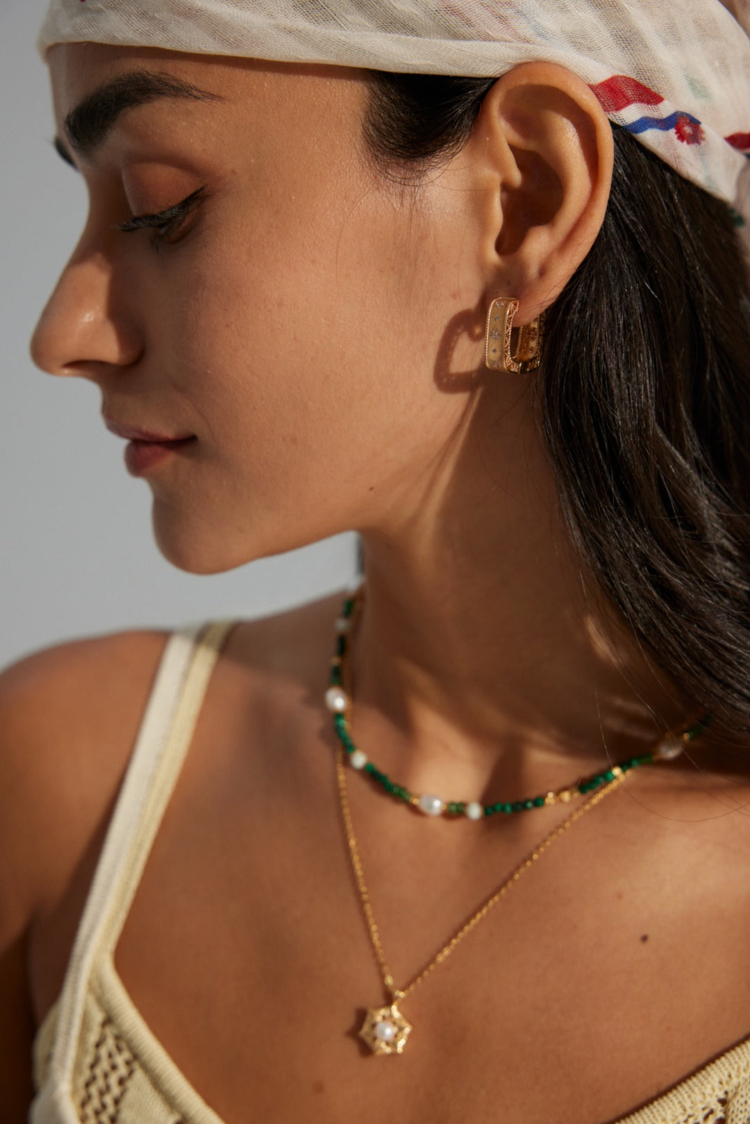 Vintage Gold Textured Hoop Earrings