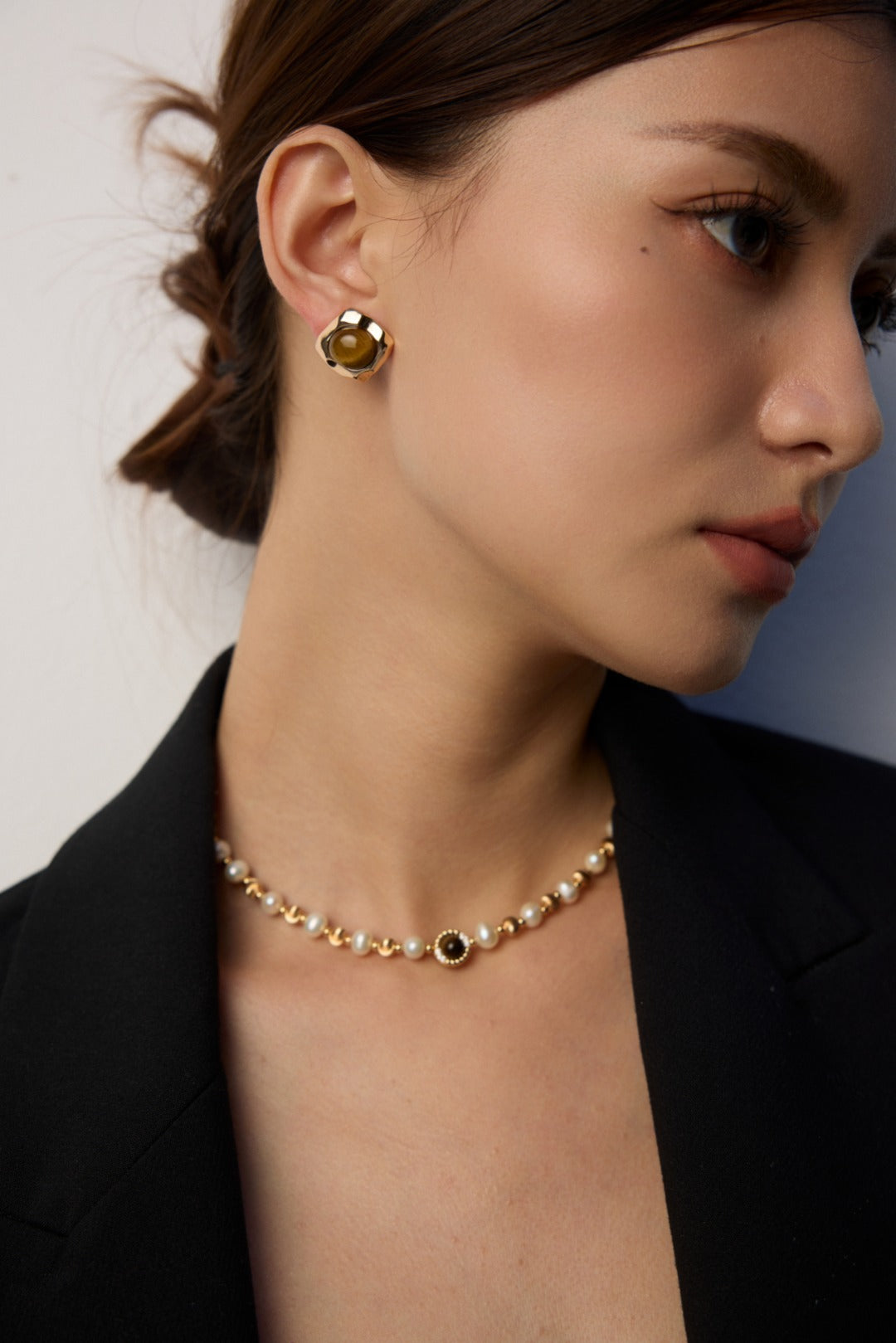 Tiger Eye Jewelry Set Gold