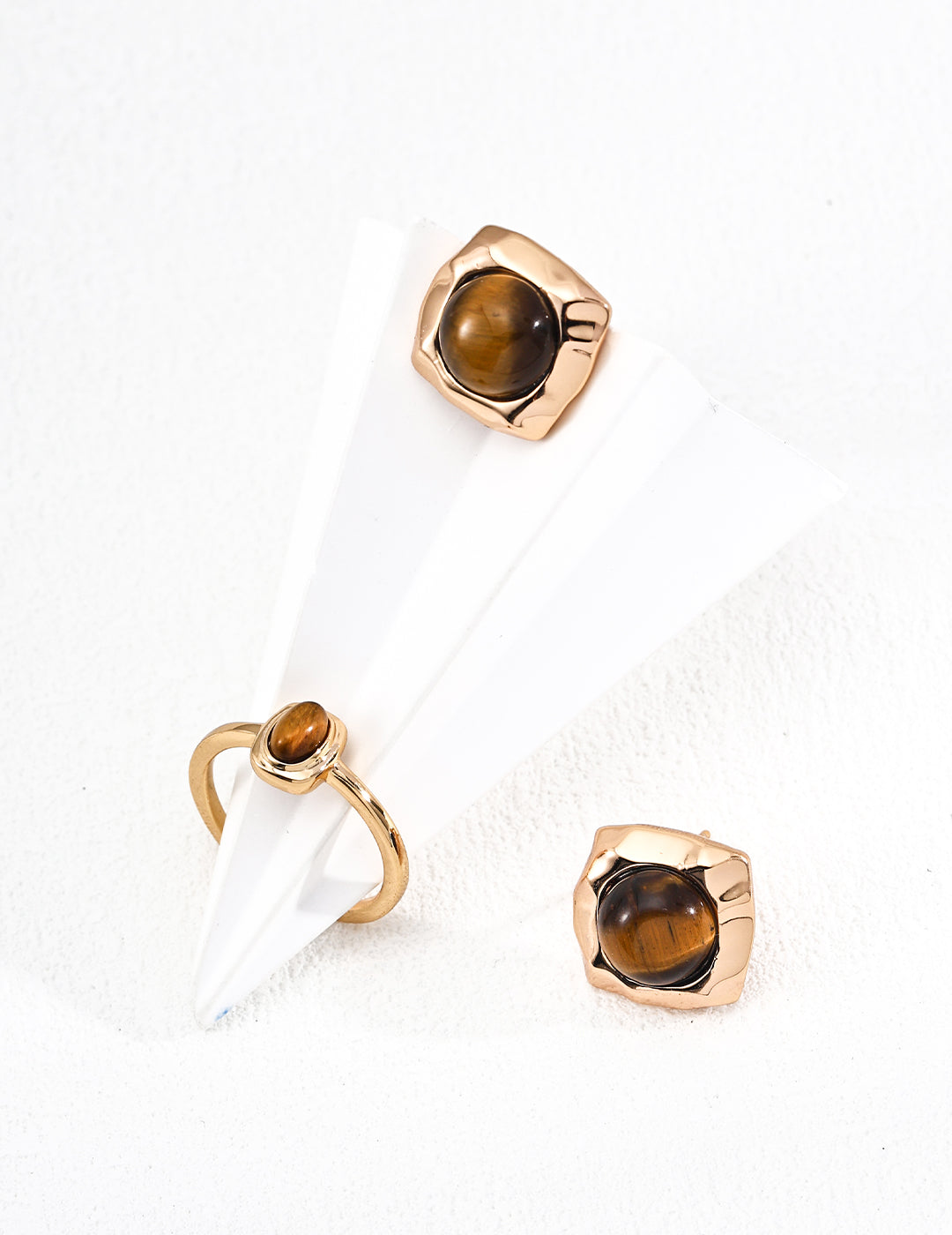 Tiger Eye Jewelry Set Gold