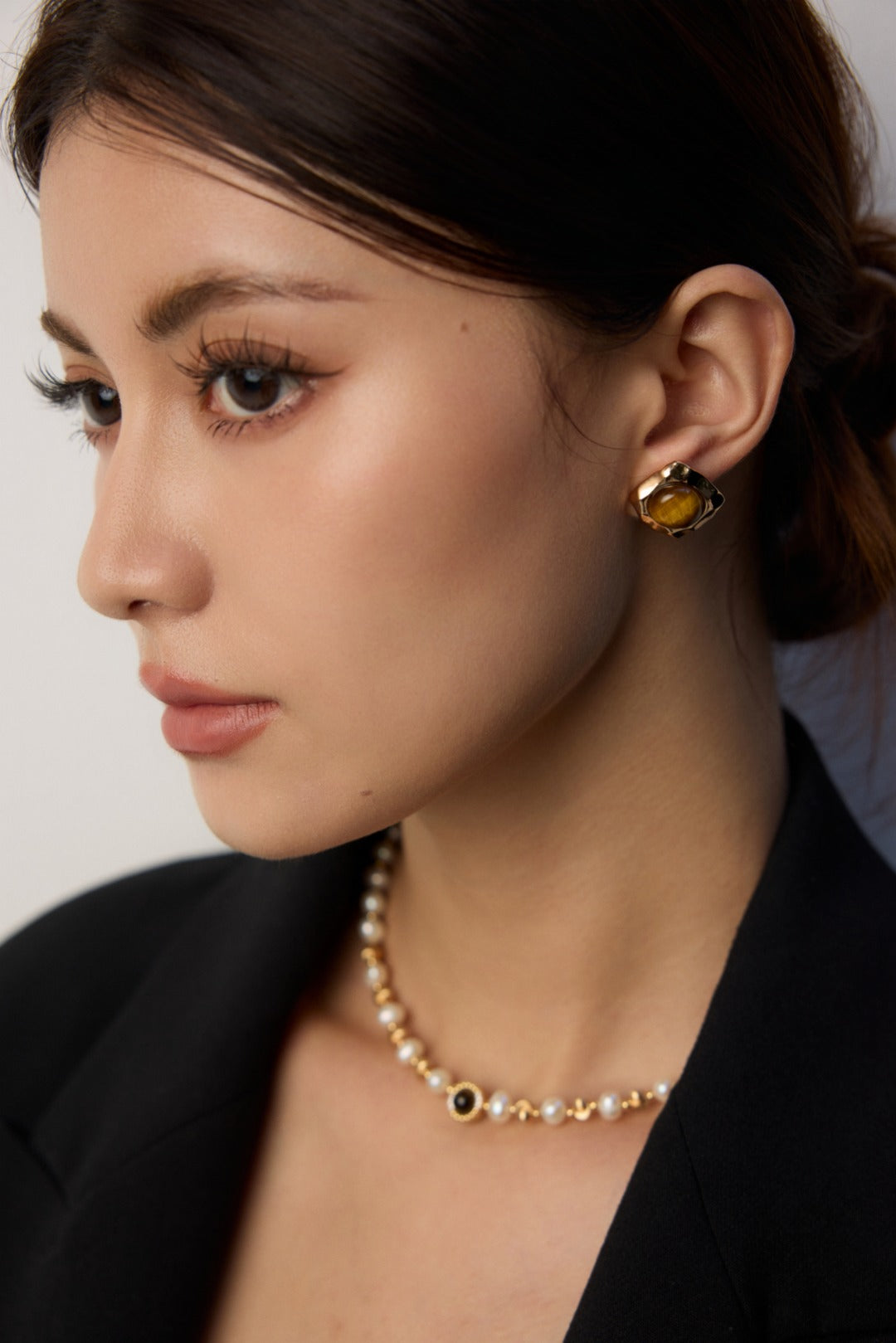 Tiger Eye Jewelry Set Gold