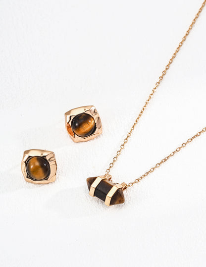 Tiger Eye Jewelry Set Gold