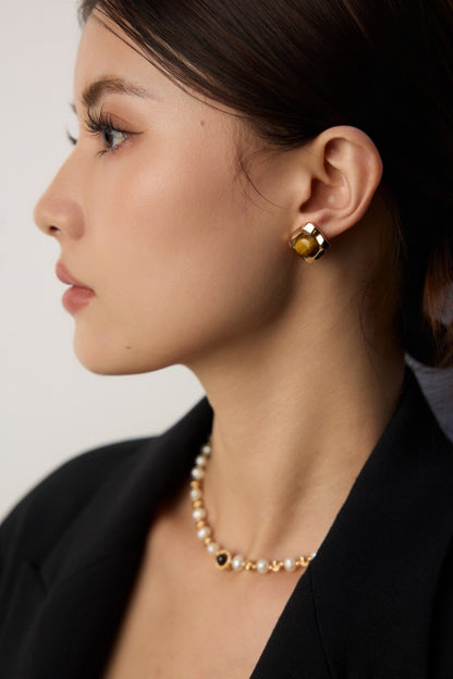 Tiger Eye Jewelry Set Gold