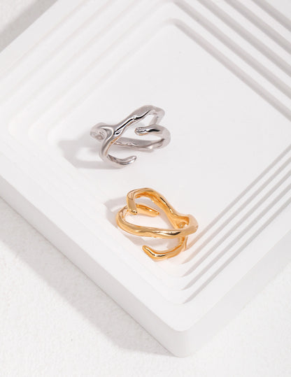 Organic Flow Ring Gold or Silver