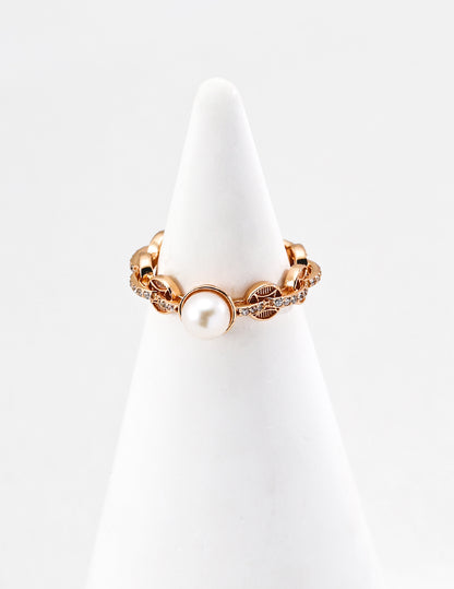 Vintage Pearl Silver Ring