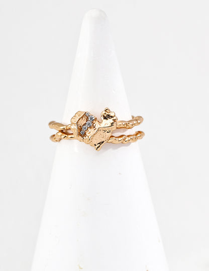 Gold Heart Jewelry Set