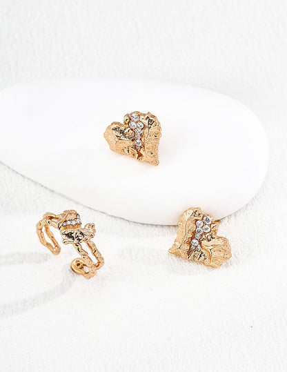 Gold Heart Jewelry Set