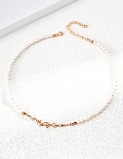 Vintage Pearl Gold Necklace