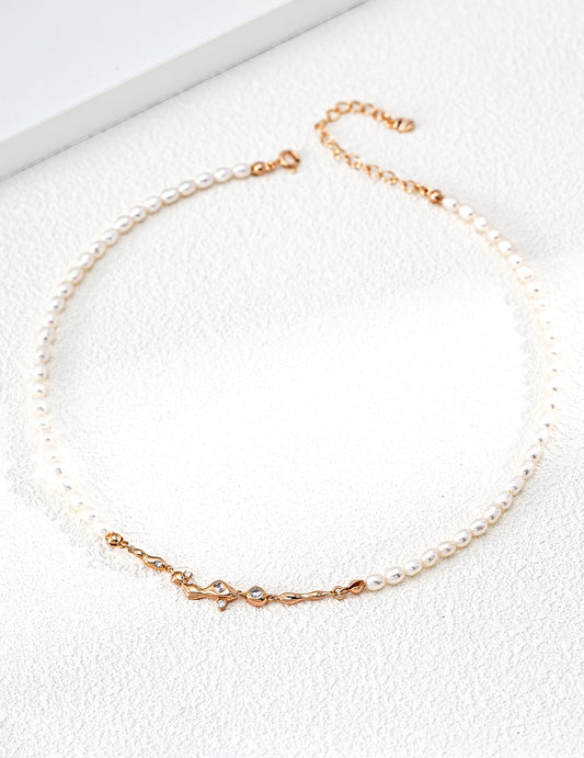 Vintage Pearl Gold Necklace