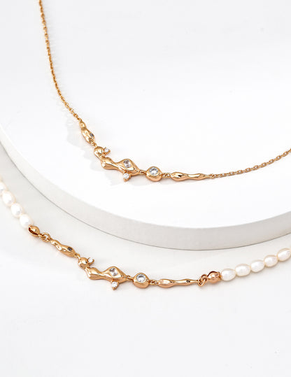 Vintage Pearl Gold Necklace