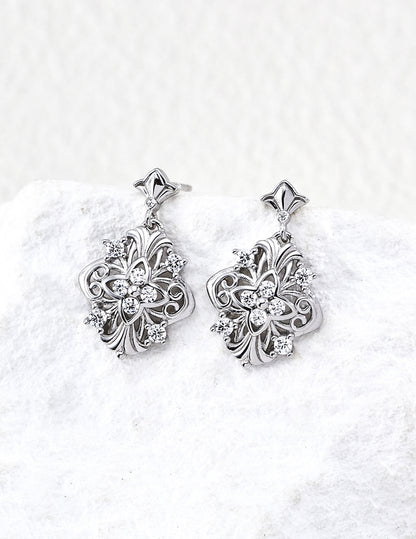 Vintage Floral Gold Earrings