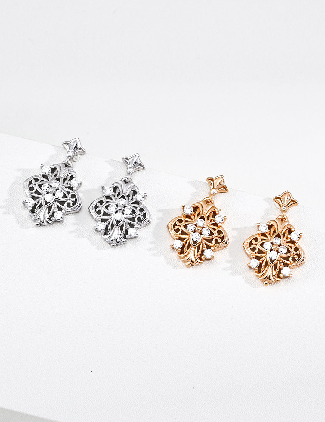 Vintage Floral Gold Earrings