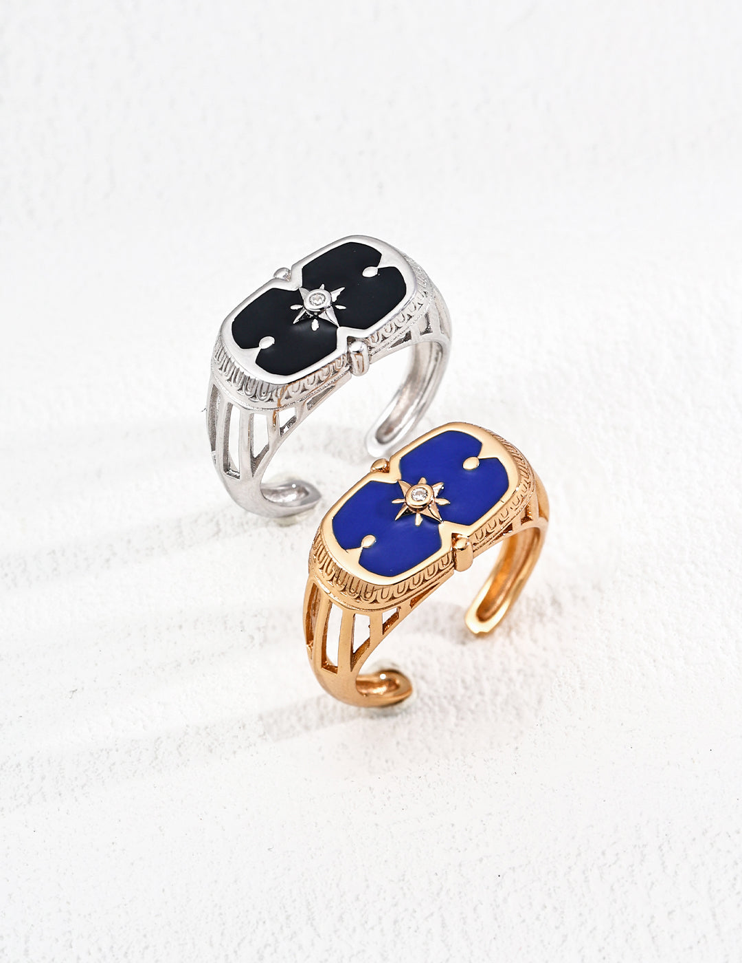Vintage Lapis Lazuli Open Ring & Earring Set