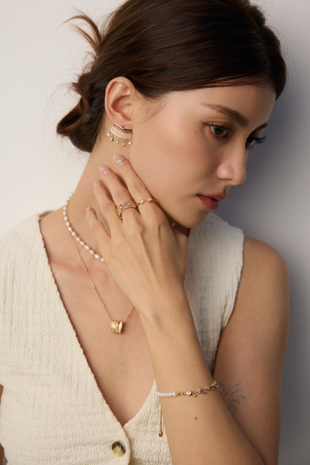 Vintage Zircon Open Band Ring Set