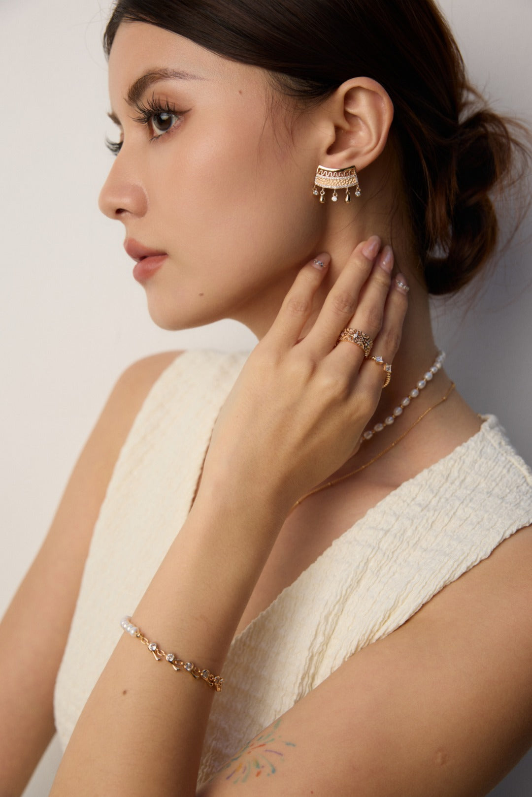 Vintage Zircon Open Band Ring Set