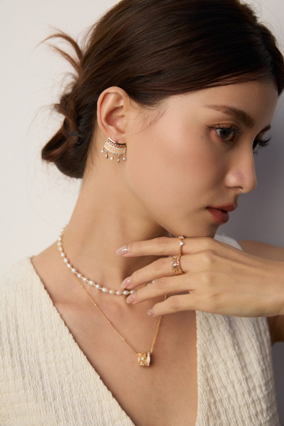 Vintage Zircon Open Band Ring Set